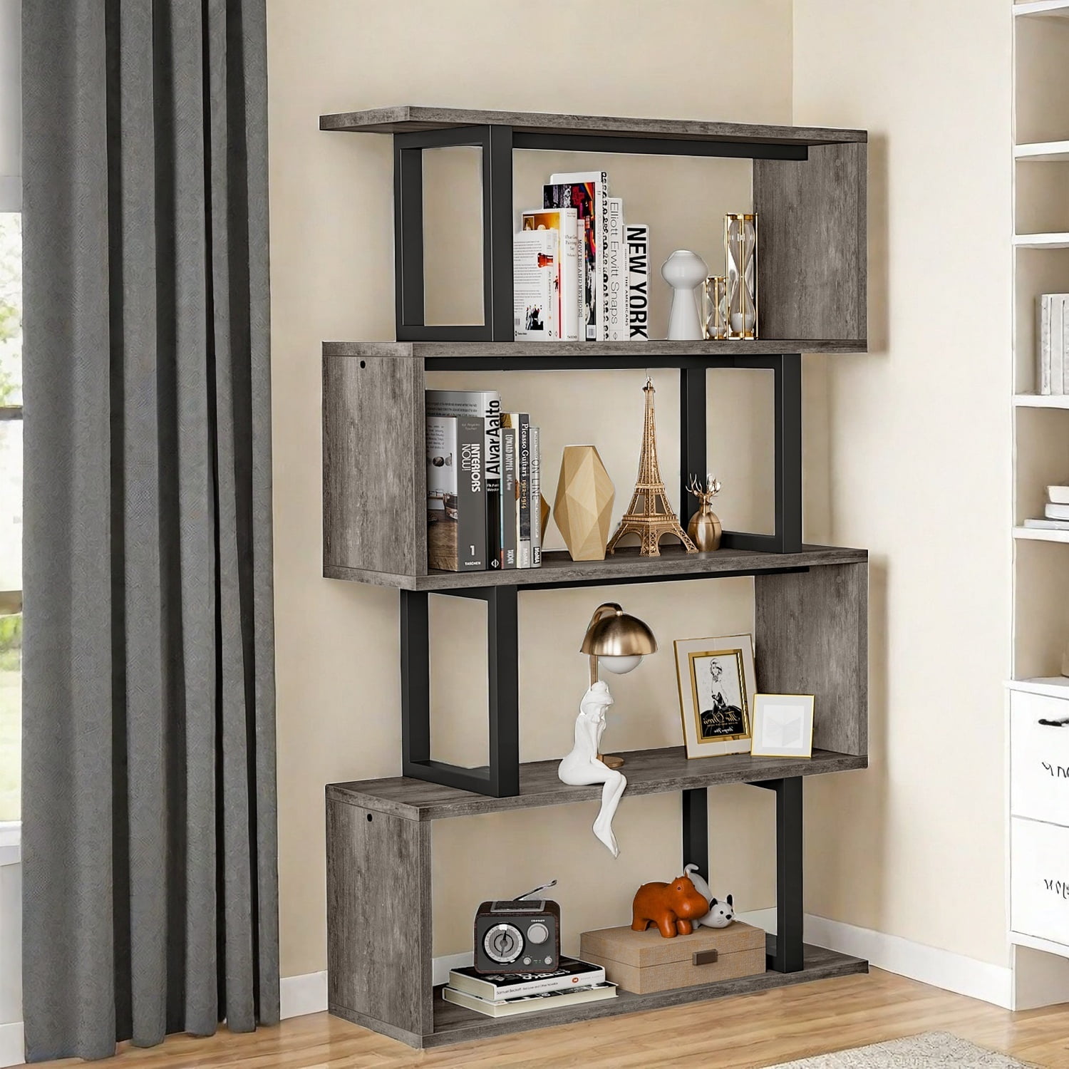 Standing shelves for living room discount