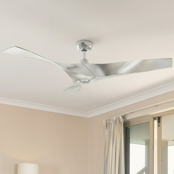 Dextrus 52" Modern Ceiling Fan with Remote, 3 Durable ABS Blades, 6 Speeds DC Fan for Living Room, Bedroom, Kitchen, Silver