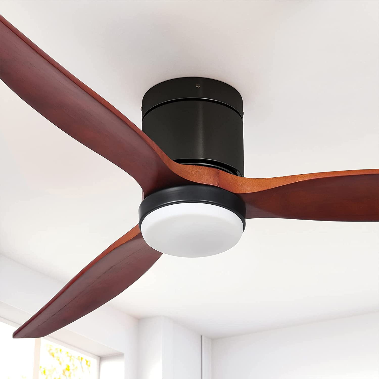Dextrus 52in Ceiling Fan with Light and Remote, Flush Mount Fan Light