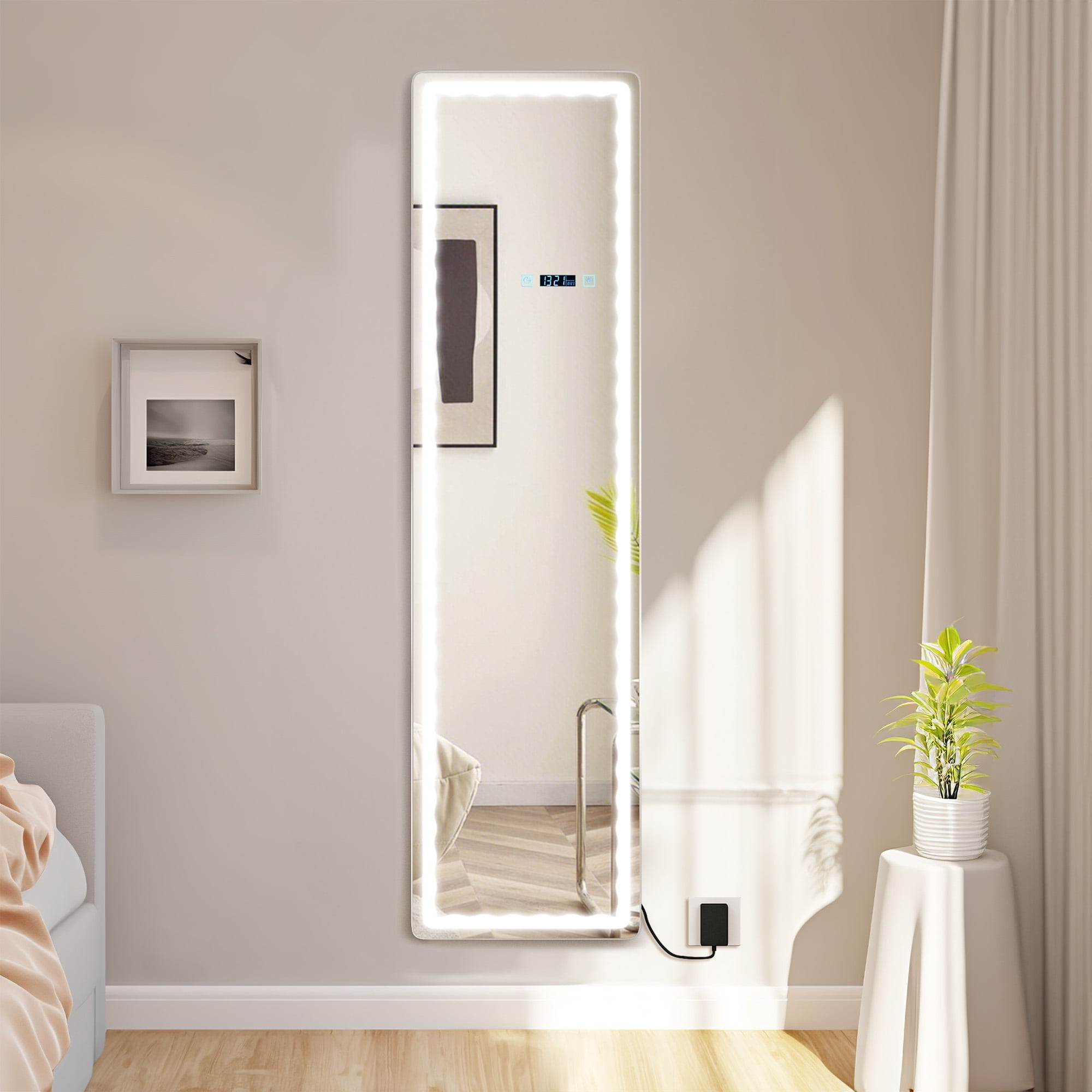 Beauty4U 59x16 Inch Full Length Mirror - 4mm Tempered Glass, Metal Frame, Standing/Wall Mount/Leaning, Black - View #8