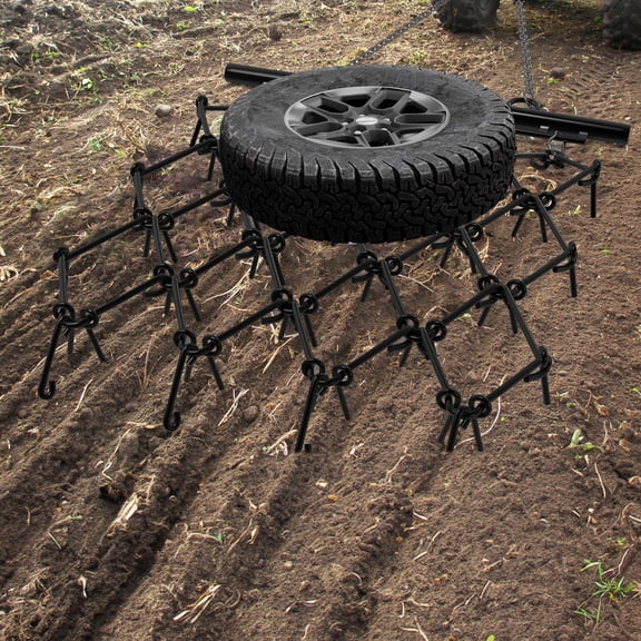 Dextrus 5FT x 4.5FT Heavy Duty Chain Harrow Drag Harrow with 1/2" Tines, for ATV, UTV, Tractors, Soil Leveling, Seeding & Breaking Up Soil