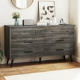 thumbnail image 1 of DEXTRUS 6-Drawer Double Dresser with Anti-Tipping, Wood Chest of Drawer Storage Cabinet, Dark Oak, 1 of 8