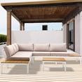 thumbnail image 1 of Dextrus 6-Piece Aluminum Patio Furniture Set, Create Stylish Outdoor Lounging Spaces with Comfort and Durability for Backyard Poolside, and Porch, Beige, 1 of 5