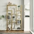 thumbnail image 1 of Dextrus 6 Tier Bookshelf, Tall Modern Free Standing Bookcase with 12 Shelf, Open Display Shelf Storage Book for Office Home, Gold, 1 of 10