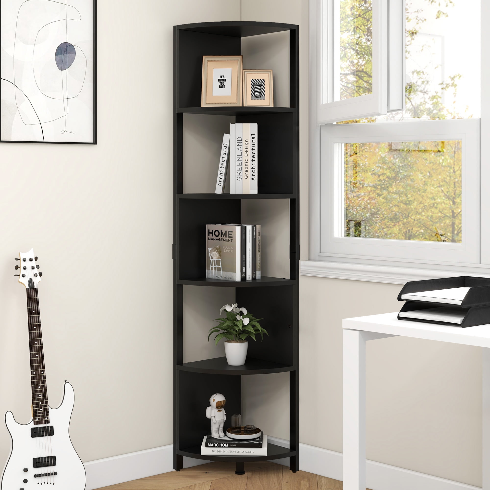 Dextrus Open Storage 6 Tier Zigzag Corner Shelf for Small Bedroom Living Room Walmart