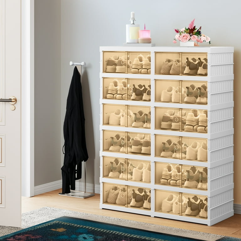 Dextrus Tiers-24 Pairs Installation Free Shoe Storage Organizer