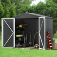 thumbnail image 1 of Dextrus 6' x 4' Outdoor Storage Shed, Large Metal Tool Sheds, Heavy Duty Storage House with Lockable Doors & Air Vent for Backyard Patio Lawn to Store Bikes, Tools, Lawnmowers, 1 of 5