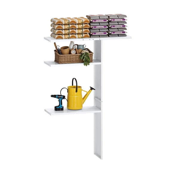 Dextrus 60 Cu Ft Vertical Metal Storage Shed, Weatherproof Outdoor Tool Storage Cabinet, Easy Assembly, 45.6"L  13.2"W  69"H, White