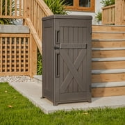 Dextrus 60 Gallon Large Package Delivery and Storage Box with Lockable Secure, Double-Wall Resin Outdoor Package Delivery and Waterproof Deck Box for Porch, Curbside, 8.5 Cubic feet, Brown