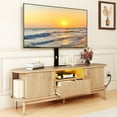 thumbnail image 1 of Dextrus 60" TV Stand with Mount for 32-75" TVs, Height Adjustable Fluted Entertainment Center, Oak, 1 of 10