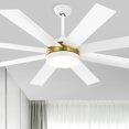 thumbnail image 1 of Dextrus 60'' White and Gold LED Modern Indoors Ceiling Fan with Remote, 1 of 13