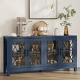 thumbnail image 1 of Dextrus 63" Sideboard, Buffet Cabinet with Storage & 4 Glass Doors, Buffet Storage Cabinet, Kitchen Sideboard for Dining Room, Kitchen, Blue, 1 of 11