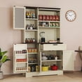thumbnail image 1 of DEXTRUS 68" Tall Kitchen Pantry Cabinet with Microwave Stand & Power Outlet, Storage Cabinet ,Walnut, 1 of 8