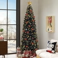 thumbnail image 1 of Dextrus 6FT Pre-lit Pencil Artificial Christmas Tree, Holiday Slim Christmas Tree with 700 Branch Tips & 200 Lights, Remote Control,11 Modes, Black, 1 of 9