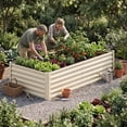 thumbnail image 1 of Dextrus 6x3x3ft Galvanized Raised Garden Bed Kit with Support Rod & Gloves, Outdoor Patio Planter for Vegetables Flowers Plants, Cream White, 1 of 6