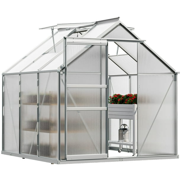 Dextrus 6x6FT Polycarbonate Greenhouse Heavy Duty Green Houses Outdoor