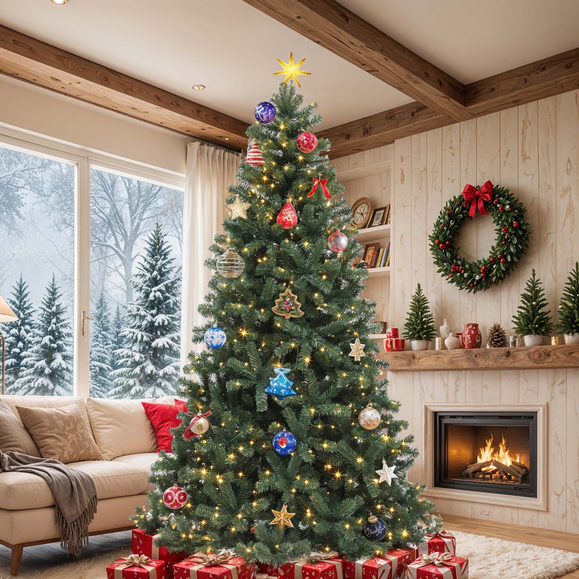 Pre Lit Spruce Christmas Tree
