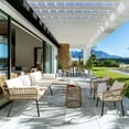 thumbnail image 1 of Dextrus 7 Pieces Rattan Wicker Patio Conversation Set, Rattan Wicker Sectional L-Shaped Sofa, 2 Wicker Chair and 2 Coffee Table - Beige, 1 of 12
