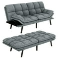 thumbnail image 1 of Dextrus 70" Deep Futon Convertible Sofa Bed with Adjustable Backrest and Armrest, Cat-Scratch-Proof Fabric Sleeper Couch, Dark Gray, 1 of 9