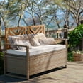 thumbnail image 1 of Dextrus 70 Gallon Outdoor PE Rattan Storage Bench Deck Box With Cushions ,Seat Box for Patio Furniture - Teak, 1 of 7