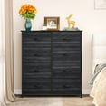 thumbnail image 1 of DEXTRUS 8 Drawers Dresser Chest of Drawers for Bedroom Fabric Storage Dressers for Adult for Living Room Bedroom Charcoal Black Wood Grain, 1 of 5