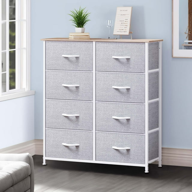 Dextrus Sturdy 8-Drawer Dresser, Compact Bedroom Storage Tower Unit ...