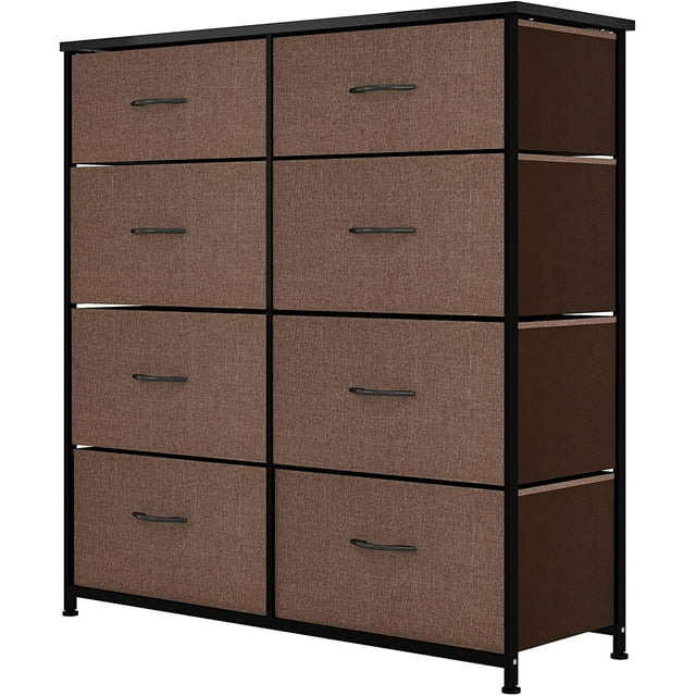 Dextrus 8Drawer Fabric Dresser Storage Tower for Living Room, Closets with Sturdy Steel Frame