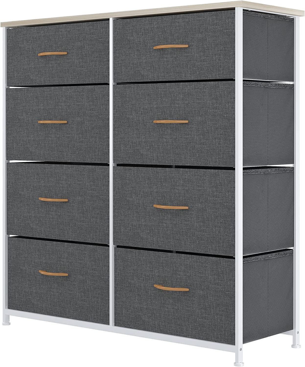 YITAHOME 8 Drawer Fabric Dresser for Closets, Bedrooms, Dorm Rooms, Bathrooms, Cool Gray