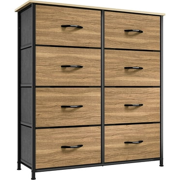 Dextrus 8-Drawers Farbric Dresser - Fabric Storage Tower, Organizer Unit for Bedroom, Living Room, Hallway,, Burlywood Grain