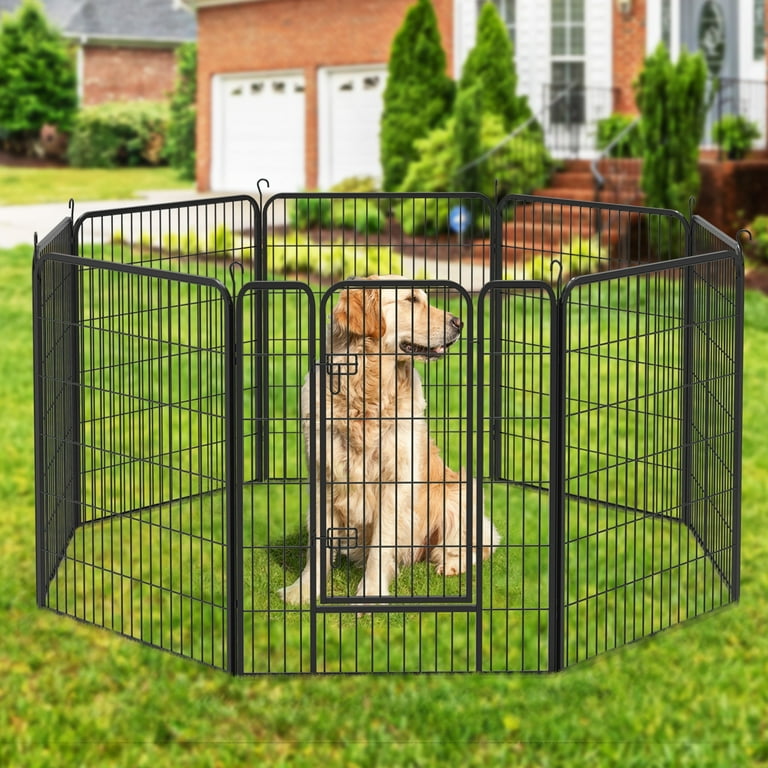 Dextrus Pcs Folding Gate Metal Panel Garden Fence, 40 inch