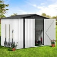 thumbnail image 1 of Dextrus 8 x 6 FT Outdoor Storage Shed,Metal Garden Tool Shed with Lockable Door & Air Vent for Backyard Patio to Store Bikes, Tools,White, 1 of 6