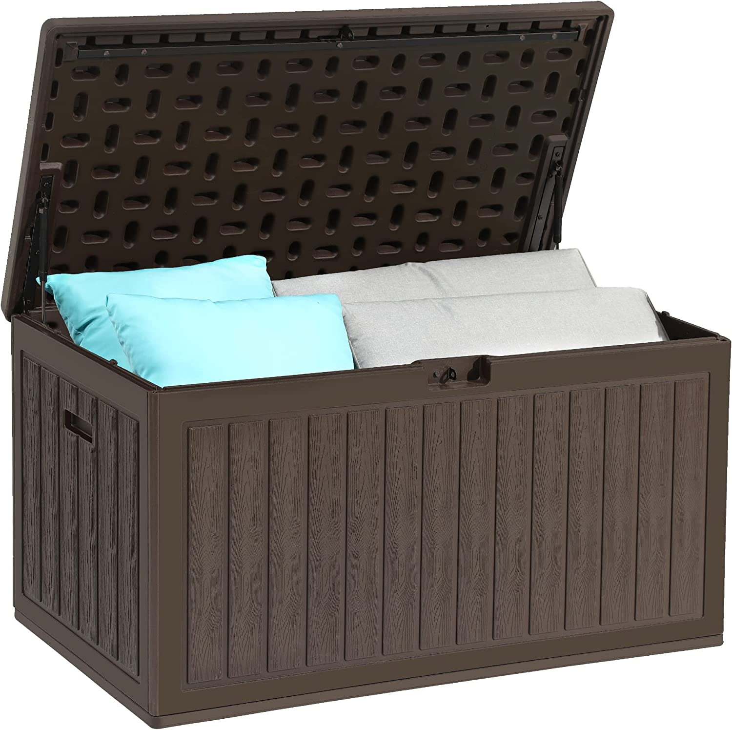Dextrus 86 Gallon Large Deck Box, DoubleWall Resin Outdoor Storage
