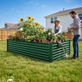 thumbnail image 1 of Dextrus 8x4x3ft Galvanized Metal Raised Garden Bed with Gloves, Support Rod & Rubber Edge for Outdoor Plants Veggies, Green, 1 of 6