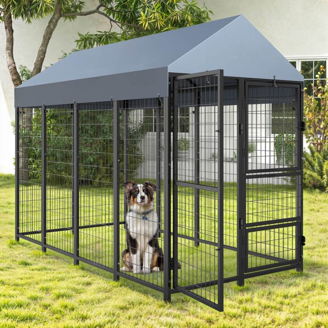 Dextrus 8x4x6 FT Heavy Duty Large Dog Kennel Playpen Outdoor Dog Pets