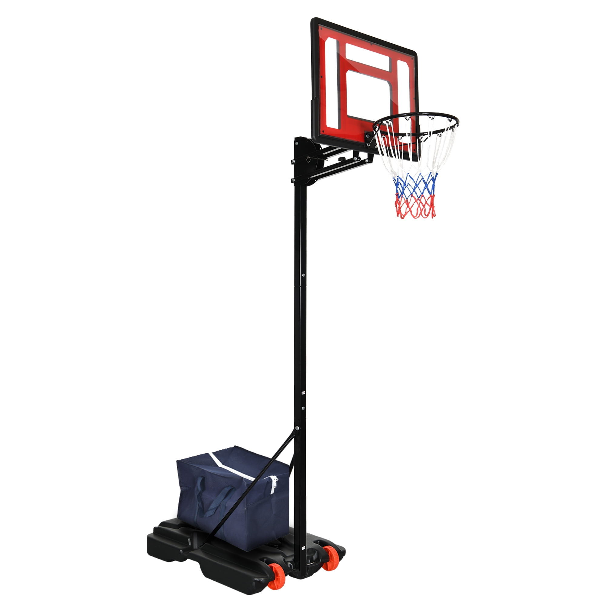 Dextrus Adjustable Portable Basketball Hoop with Wheel Base for Outdoor Indoor, 5.5-10FT Basketball Hoop & Goal System with Shatterproof Backboard, Black