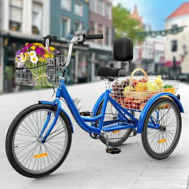 Dextrus Adult Tricycle, 24 Inch 3 Wheel Bikes, 7 Speed Trike Bike with