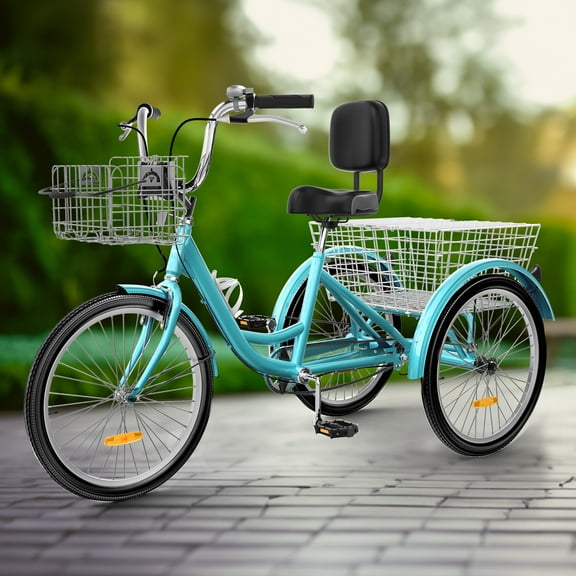 Dextrus Removable Baskets Unisex Adults Tricycle, Mint Green, 26"