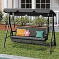 thumbnail image 1 of Dextrus Alloy Steel Chair Porch Swings with with Adjustable Canopy and Removable Cushion, Gray, 1 of 8