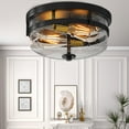 Dextrus Black Ceiling Light Fixture, 12Inch Farmhouse Flush Mount
