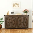 thumbnail image 1 of Dextrus Buffet Cabinet, Farmhouse Kitchen Storage Cabinet with Doors and Shelves, Dark Brown, 1 of 12