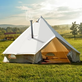 TOMOUNT Bell Tent with Zippered Floor for Hanging Stoves