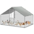 thumbnail image 1 of Dextrus Chicken Run Coop 6.6 x 9.8 x 6.4 ft Large Metal Chicken Coop Spire Shaped, Walk-in Hen Cage, Outdoor Poultry Cage with Waterproof Cover for Backyard, 1 of 11