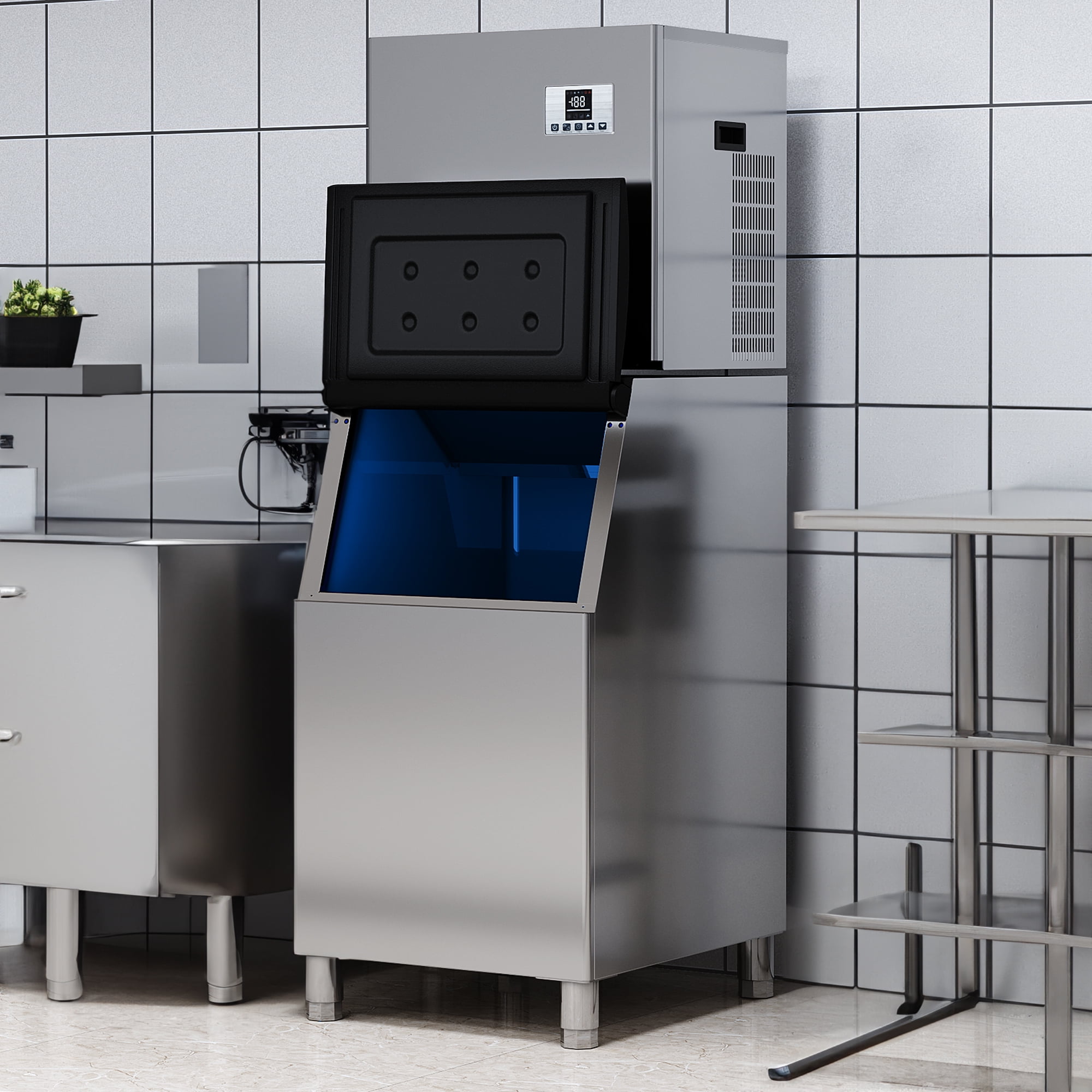 Dextrus Commercial Ice Maker Machine 300LBS/24H with 200LBS Storage Bin