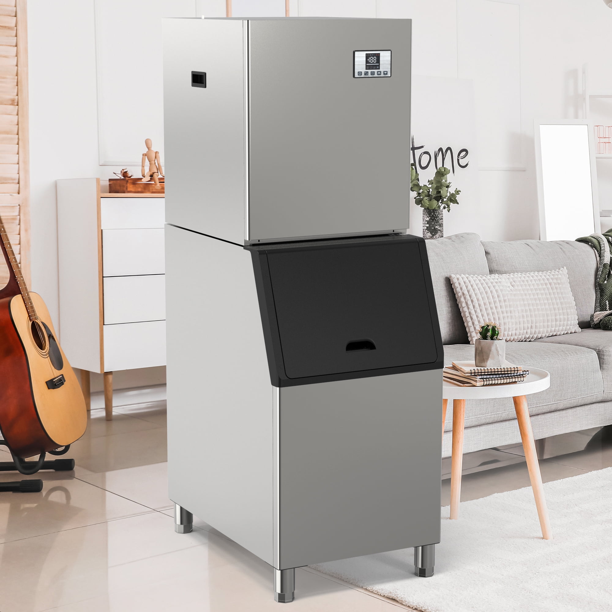 Dextrus Commercial Ice Maker Machine 550LBS/24H, with 300LBS Storage ...