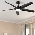 thumbnail image 1 of Dextrus Contemporary 56" Ceiling Fan with Light and Remote Control, High-Powered DC Fanlight with Reversible 5 Blades, 3 Adjustable Color Temperatures, Memory Feature, Whisper-Quiet Motor, Black, 1 of 6