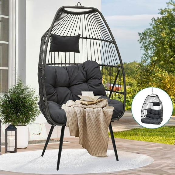 Dextrus Convertible Egg Chairs with Stand - Dual-Purpose Egg Swing Chairs - Versatile Seating for Indoor and Outdoor Use