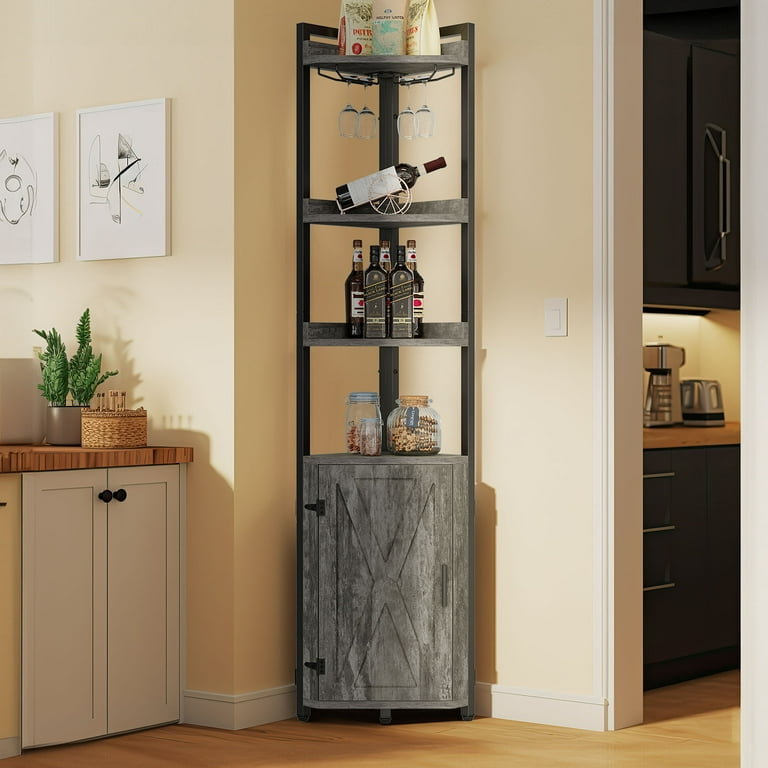 Corner shelf shop unit with drawers