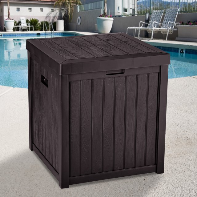 Dextrus Deck Box 51 Gallon Medium Deck Box,Outdoor Storage Container for Patio Cushions,Pool