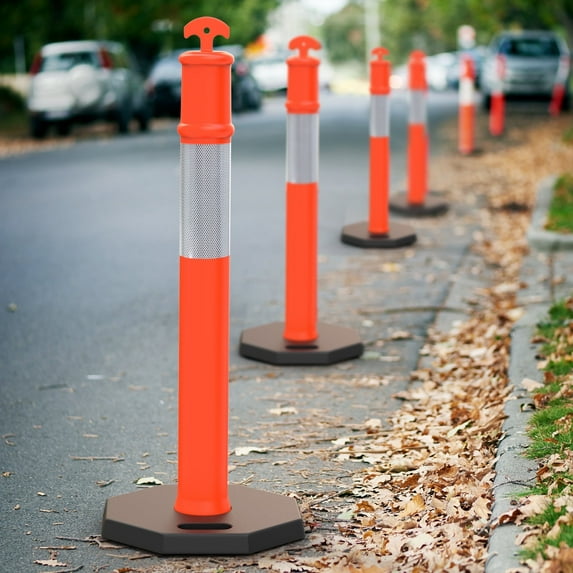 Dextrus Delineator Post with Base, 9 Pack Traffic Delineator Posts