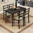 thumbnail image 1 of Dextrus Dining Table Set for 4, Modern 5 Piece Rectangular Table Set with 4 Upholstered Chairs, Black, 1 of 10